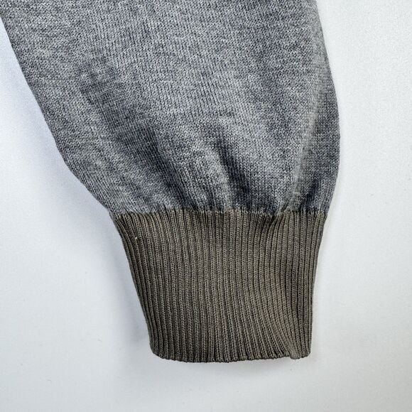 Emile Lafaurie Men XL Cardigan Sweater Made in Italy Olive Green Gray Colorblock - Picture 8 of 14